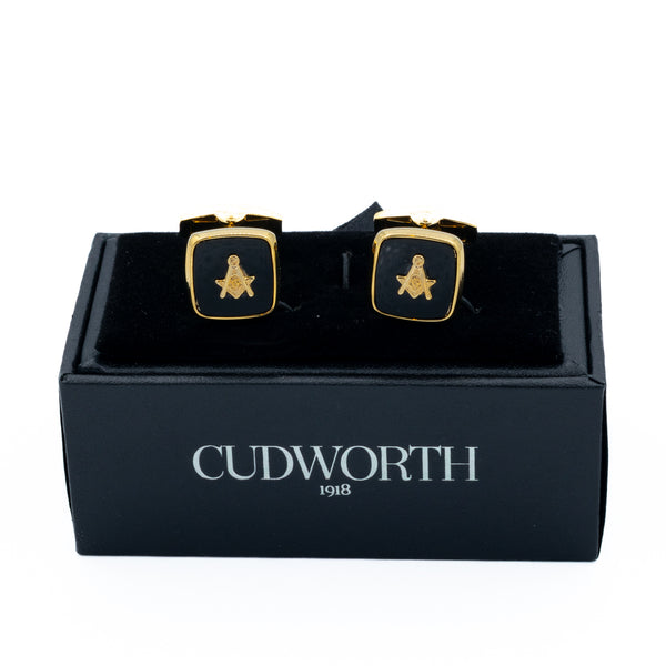 Cufflinks - Black Square and Compasses