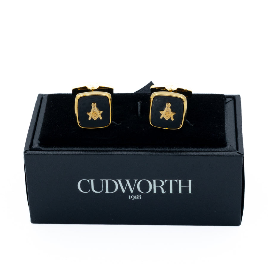 Cufflinks - Black Square and Compasses